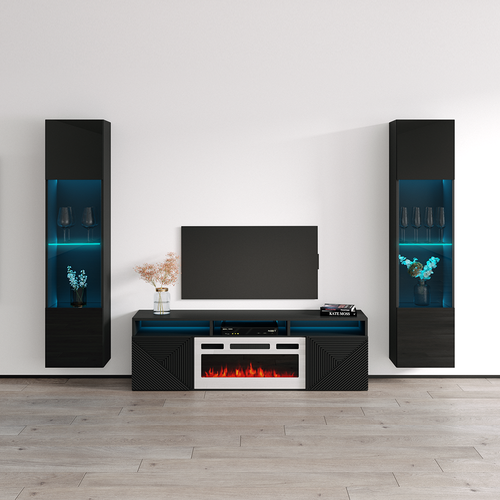 Giza WH-EF Floating Fireplace Entertainment Center - Meble Furniture