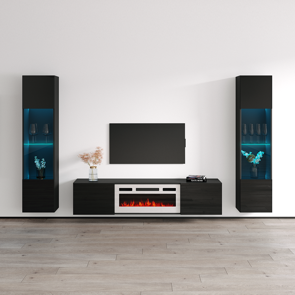 Cali WH-EF Floating Fireplace Entertainment Center - Meble Furniture