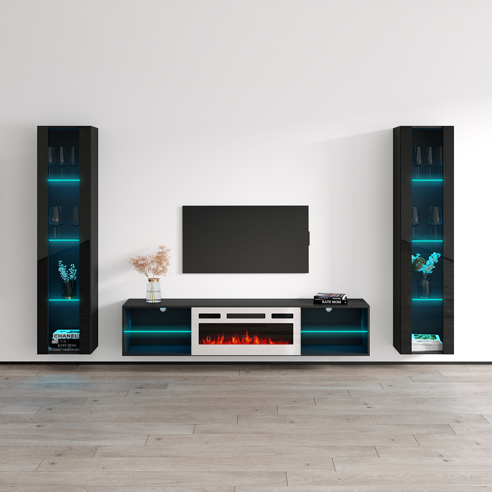 Lima WH-EF Floating Fireplace Entertainment Center - Meble Furniture