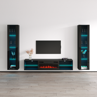 Lima BL-EF Floating Fireplace Entertainment Center - Meble Furniture
