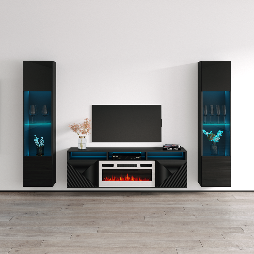 Giza WH-EF Floating Fireplace Entertainment Center - Meble Furniture