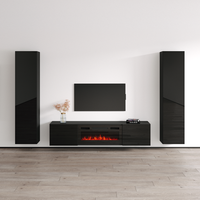 Cali BL-EF Floating Fireplace Entertainment Center - Meble Furniture