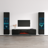 Cali BL-EF Floating Fireplace Entertainment Center - Meble Furniture