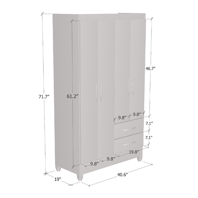 Chile Wardrobe dimensions diagram
