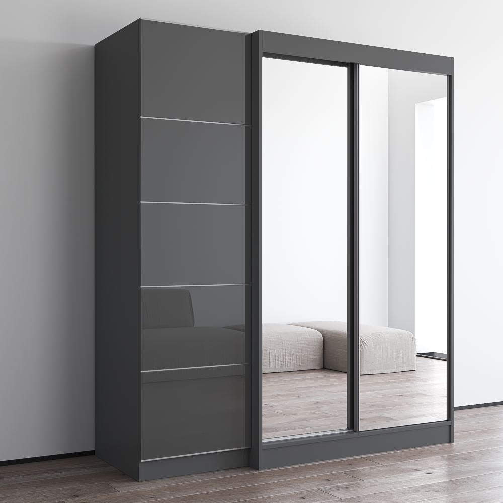 Aria 2D120-EX Wardrobe with 2 Mirrors - Meble Furniture