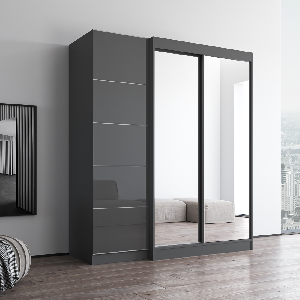 Aria 2D120-EX Wardrobe with 2 Mirrors - Meble Furniture