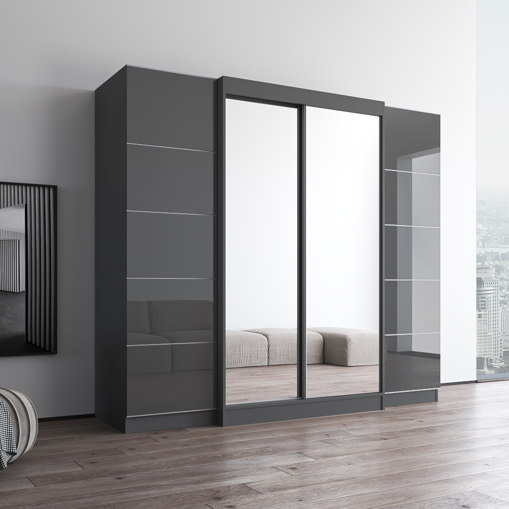 Aria 2D120-EXEX Wardrobe with 2 Mirrors - Meble Furniture