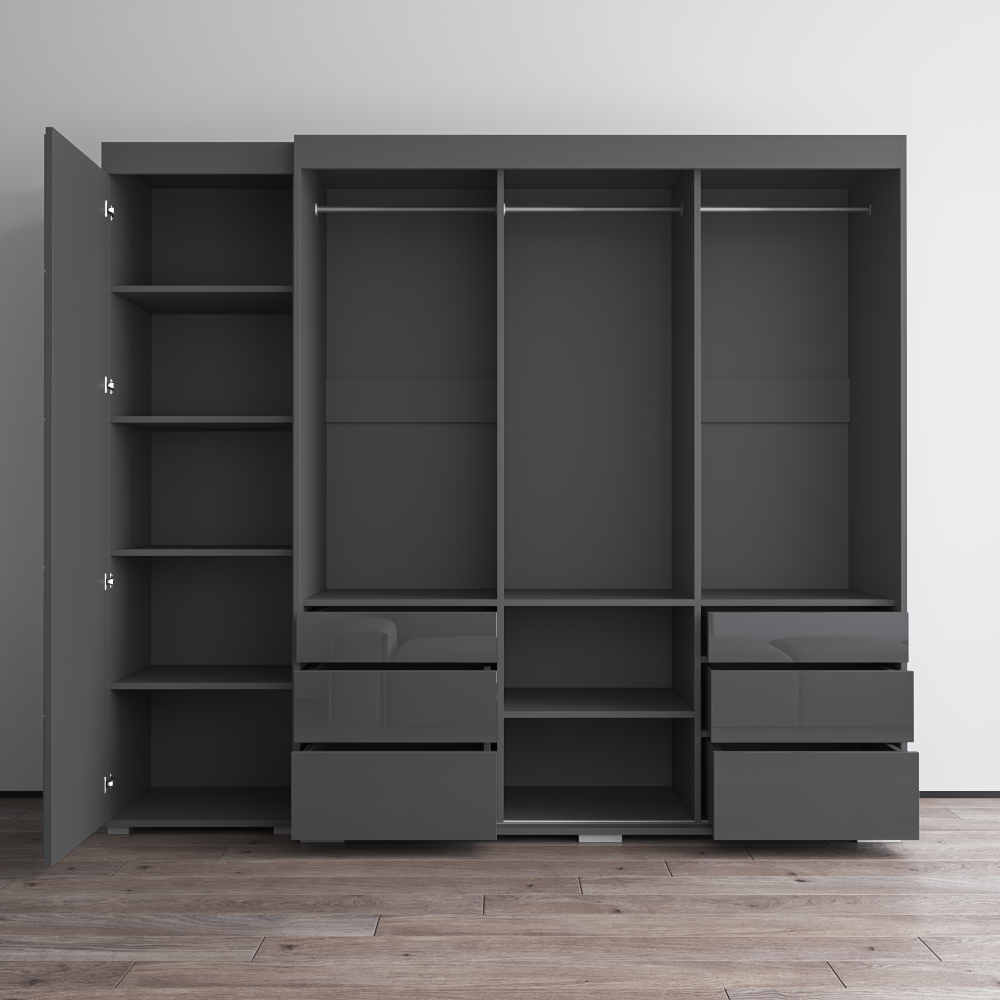 Monaco 3D-EX Wardrobe with 1 Mirror - Meble Furniture