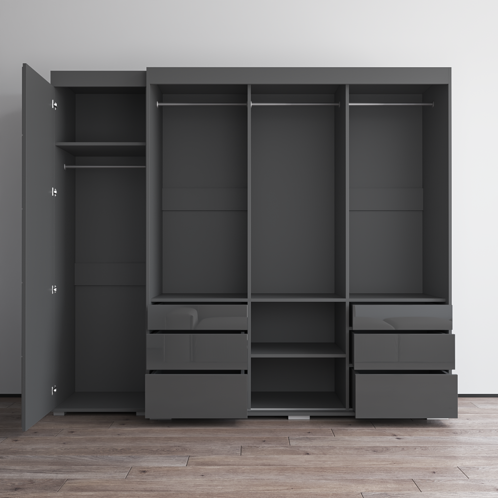 Monaco 3D-EX Wardrobe with 1 Mirror - Meble Furniture
