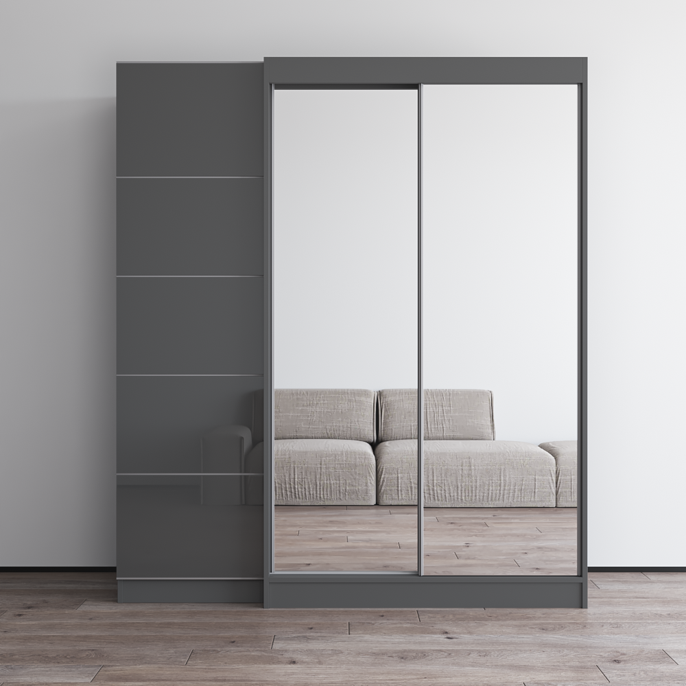 Aria 2D120-EX Wardrobe with 2 Mirrors - Meble Furniture