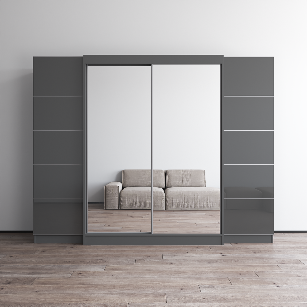 Aria 2D-EXEX Wardrobe with 2 Mirrors - Meble Furniture