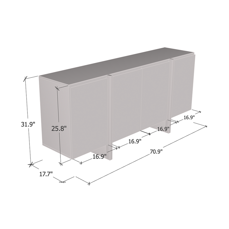 Kinzie 180 Sideboard dimensions diagram