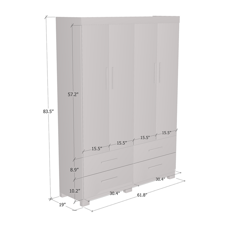 Miami Wardrobe dimensions diagram