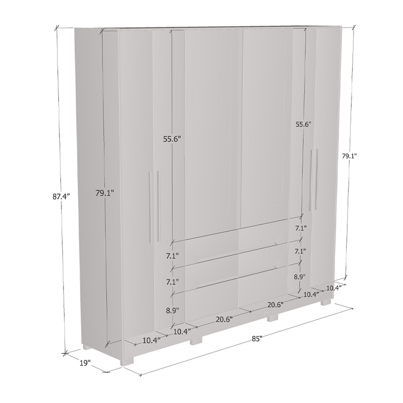 San Francisco Wardrobe dimensions diagram