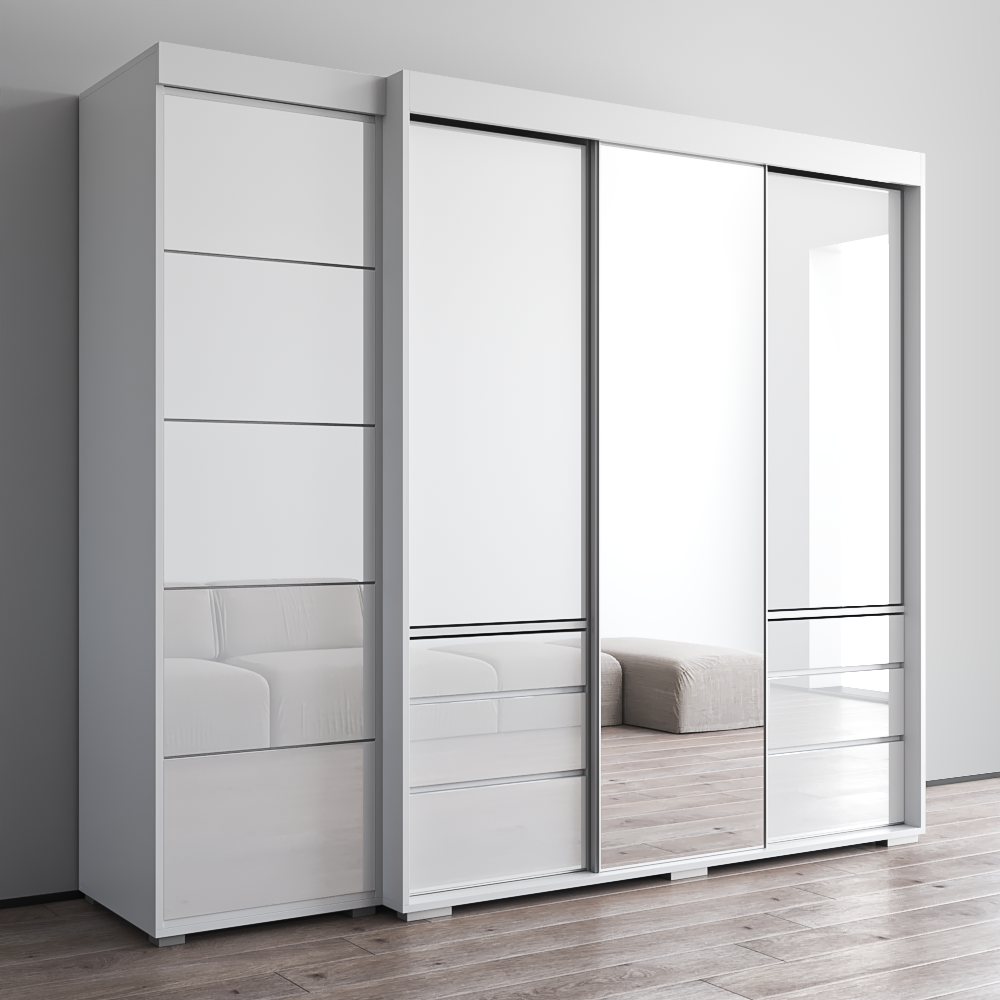 Monaco 3D-EX Wardrobe with 1 Mirror - Meble Furniture