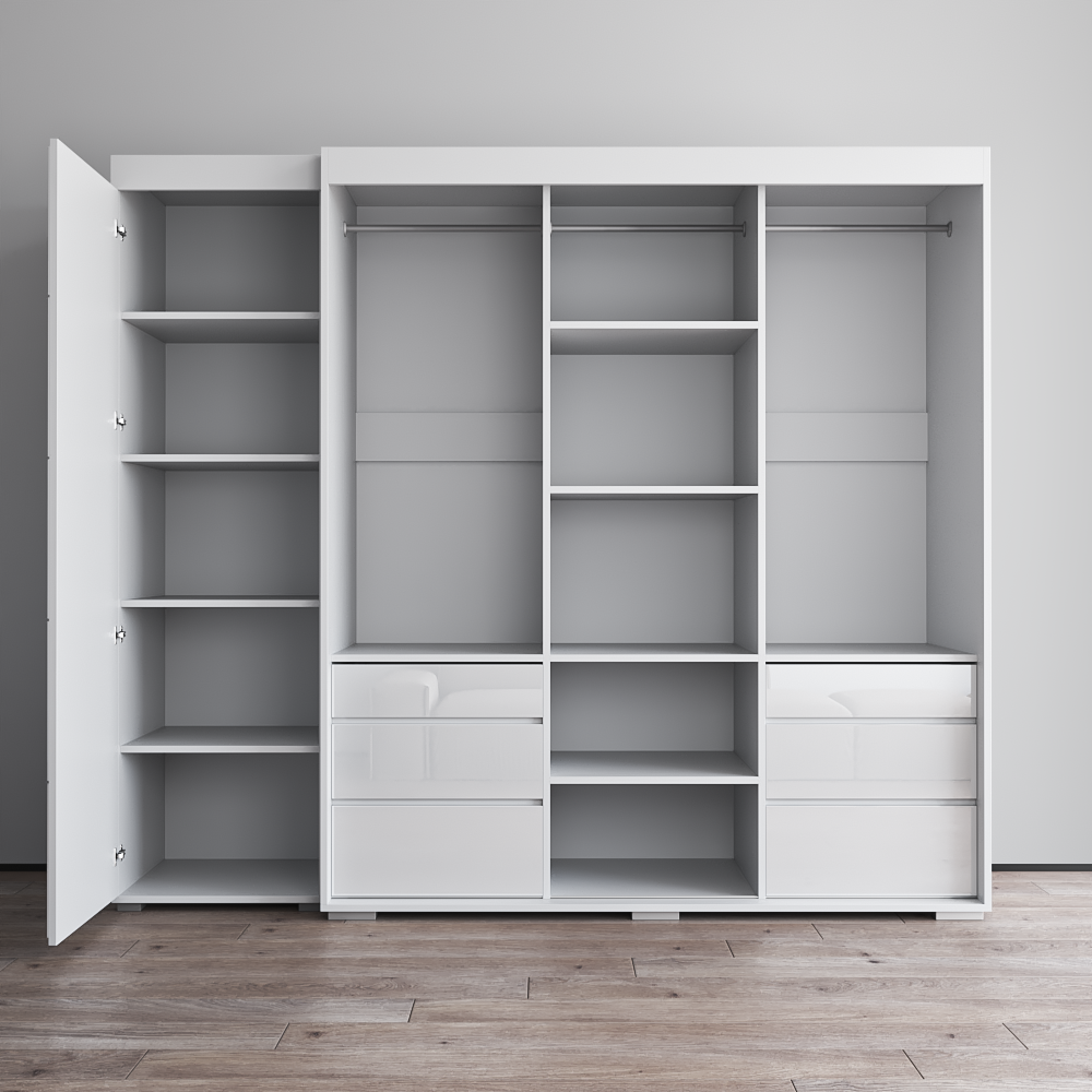 Monaco 3D-EX Wardrobe with 1 Mirror - Meble Furniture