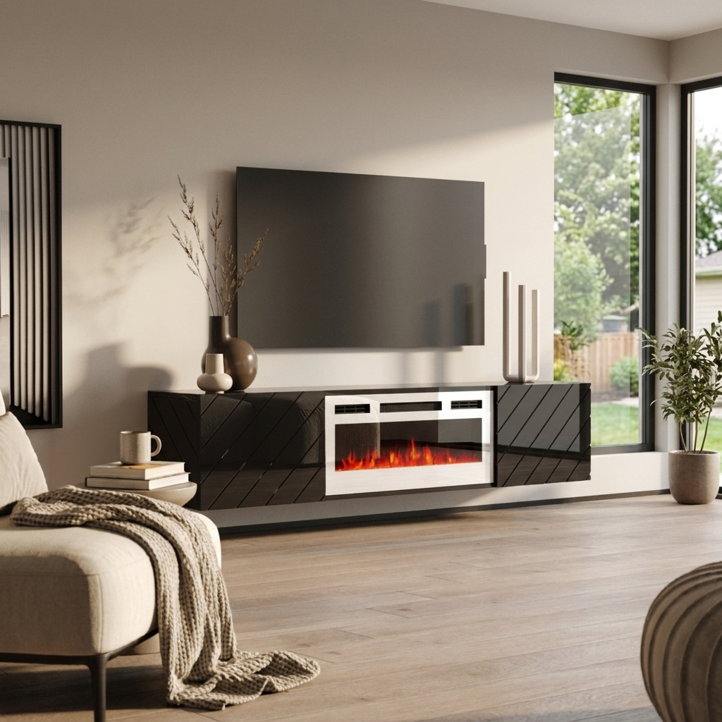 Luxe WH-EF Floating Fireplace TV Stand