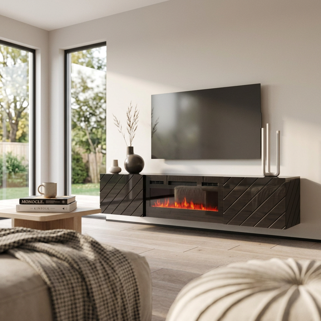 Luxe BL-EF Floating Fireplace TV Stand