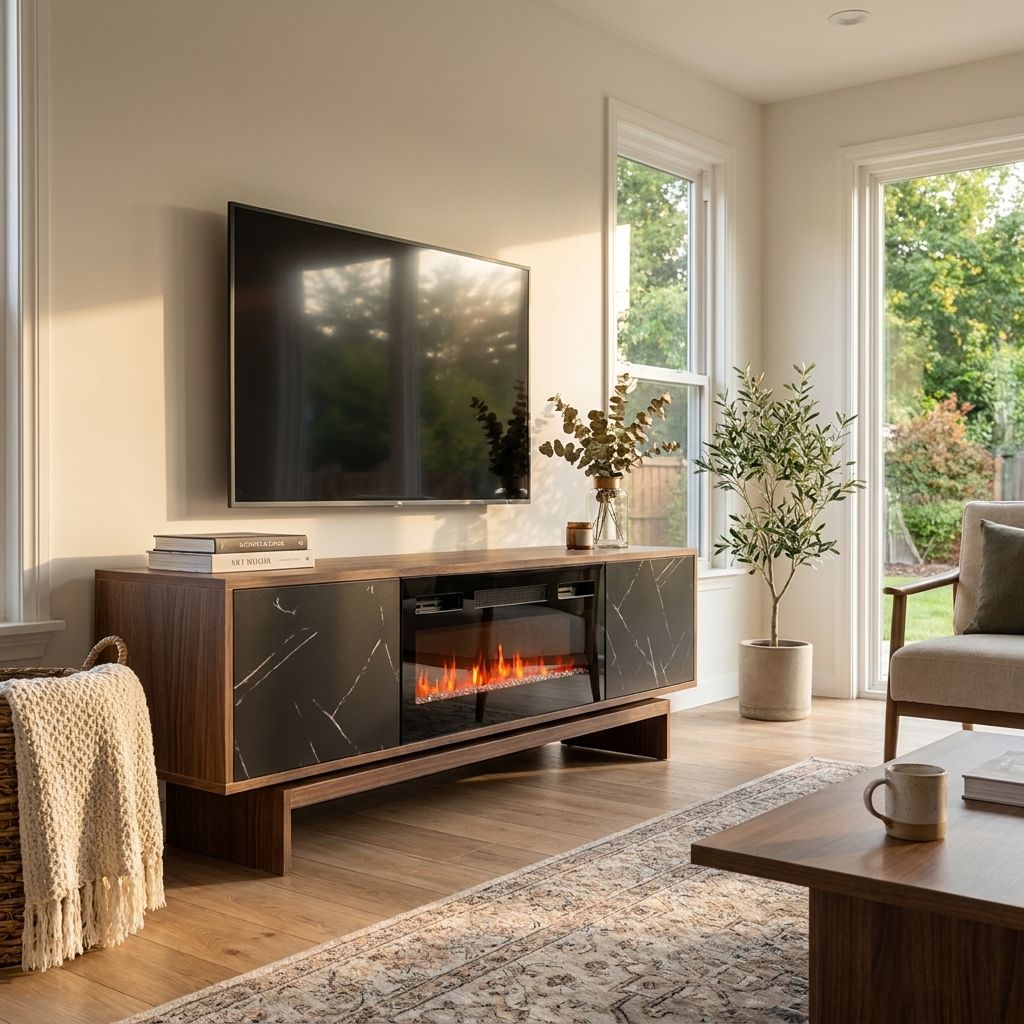Gram BL-EF Fireplace TV Stand
