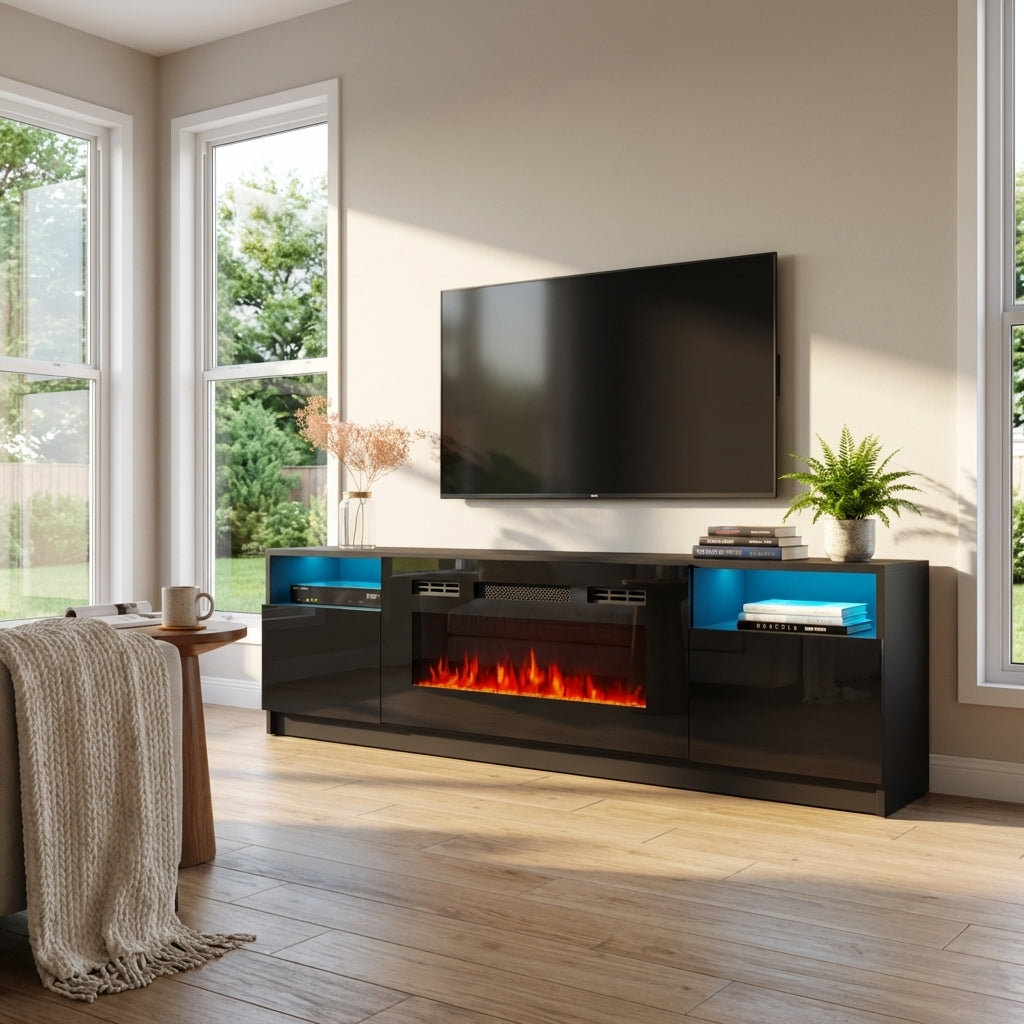 York 02 Fireplace TV Stand