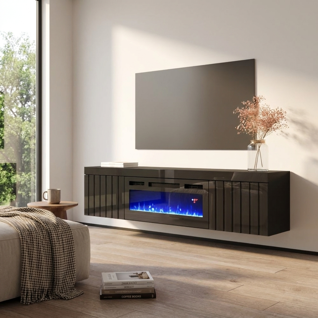 Knoxville BL-EF Floating Fireplace TV Stand