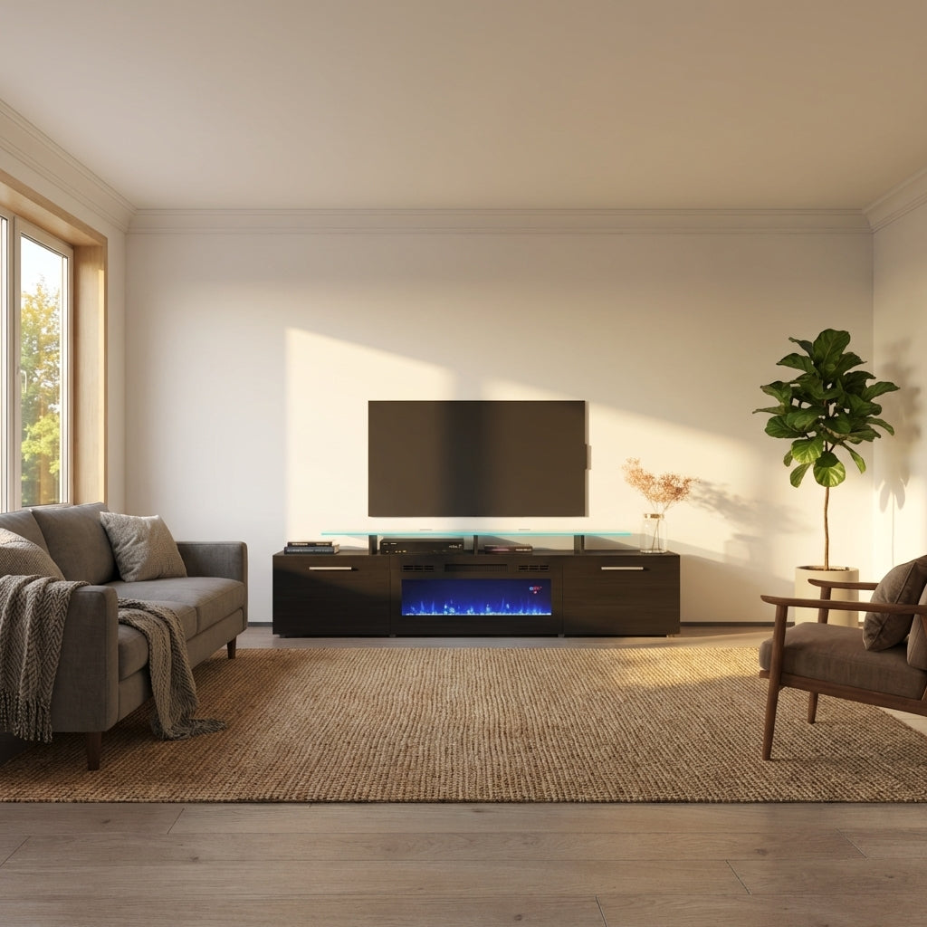 Rova BL-EF Fireplace TV Stand