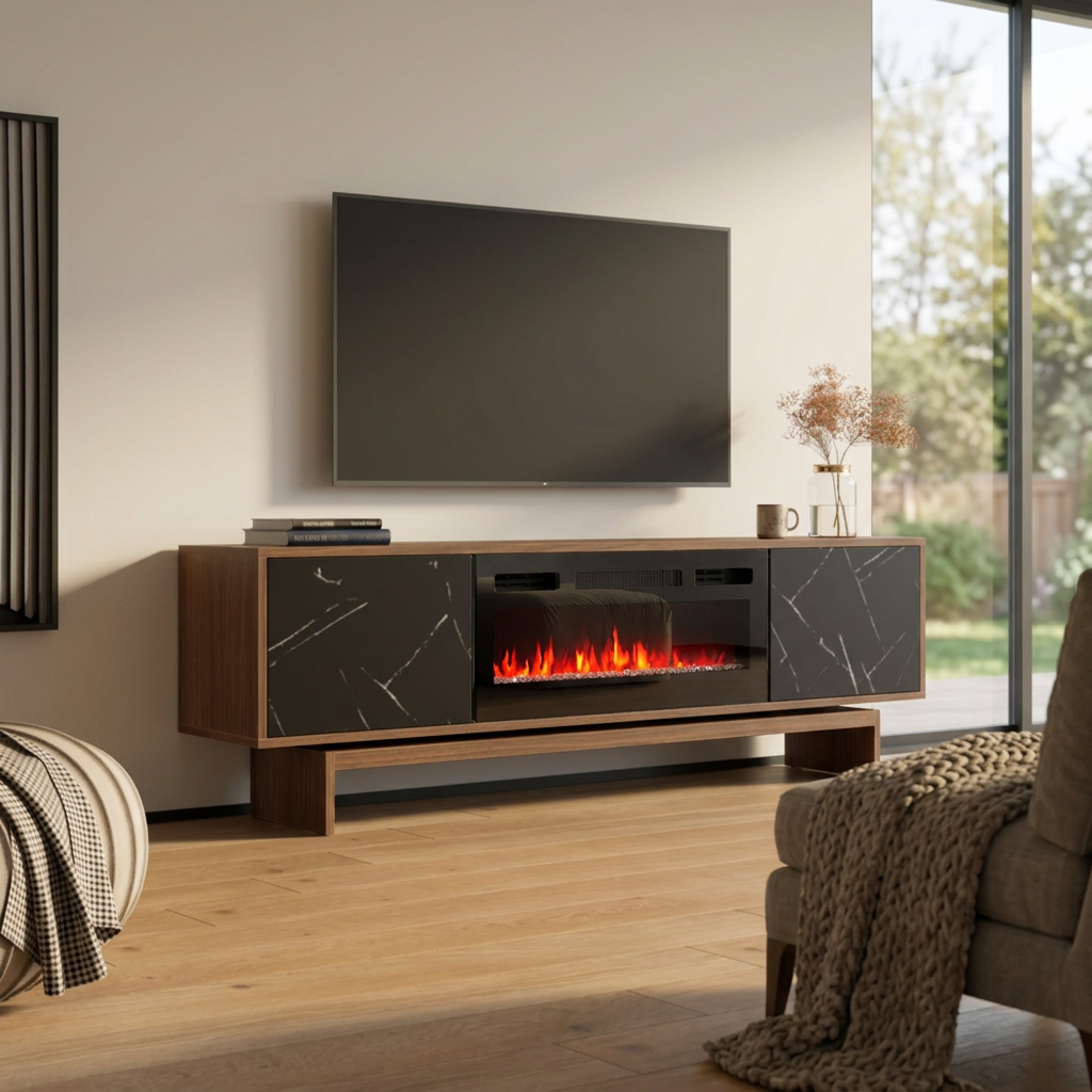 Gram BL-EF Fireplace TV Stand