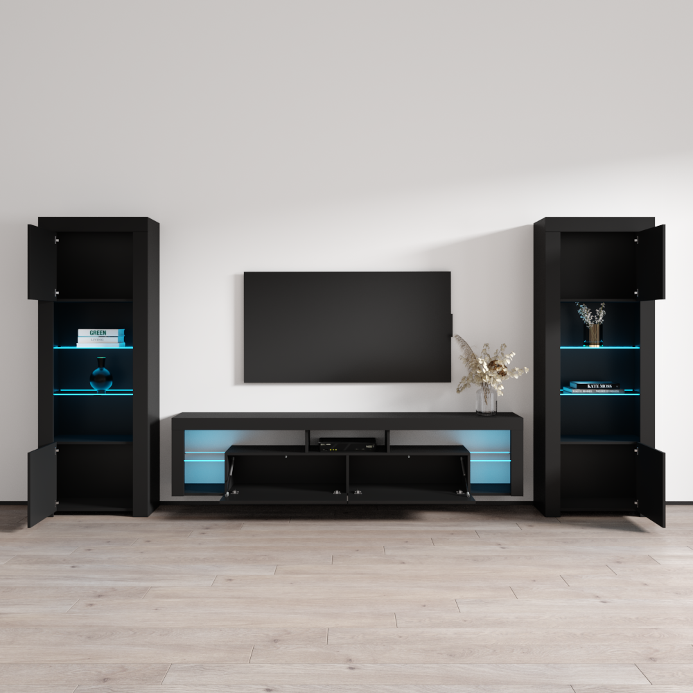 Milano 200 Floating BK-BK Entertainment Center - Meble Furniture