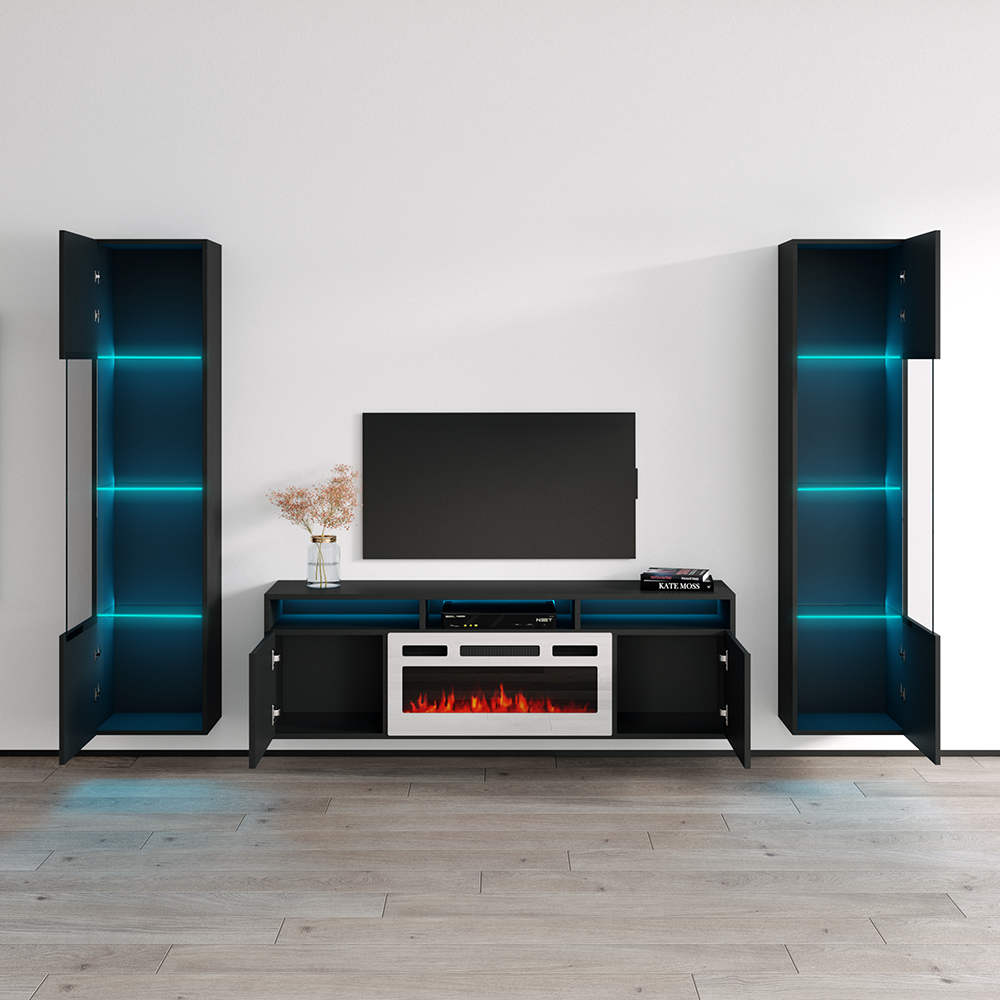 Giza WH-EF Floating Fireplace Entertainment Center - Meble Furniture