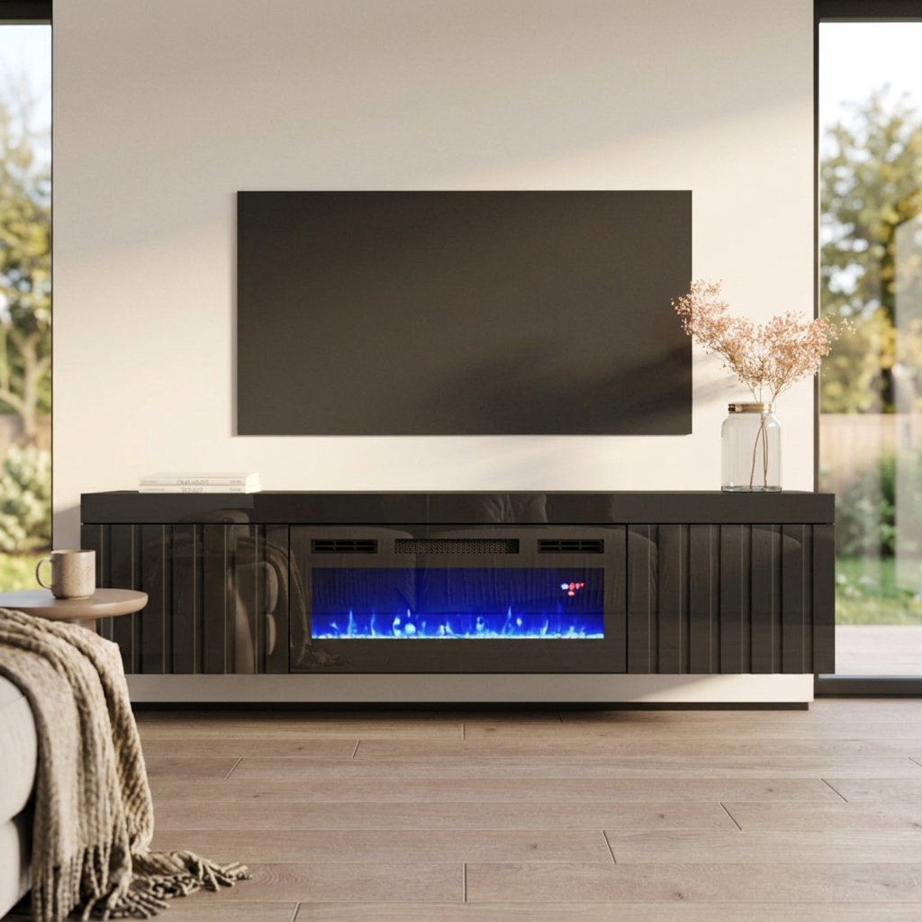 Knoxville BL-EF Floating Fireplace TV Stand