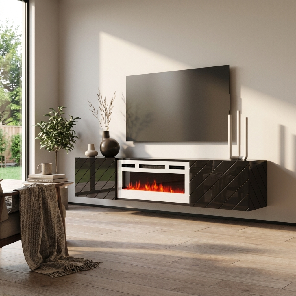 Luxe WH-EF Floating Fireplace TV Stand