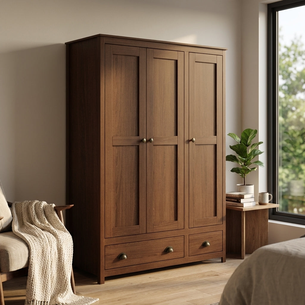 Topazio 3D2S Solid Wood Wardrobe