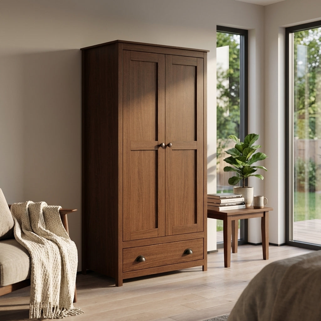 Topazio 2D1S Solid Wood Wardrobe