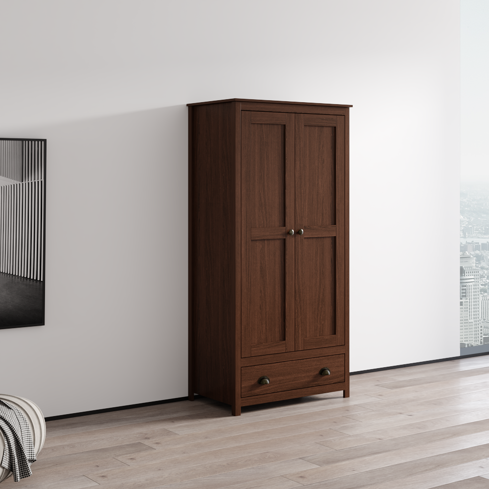 Topazio 2D1S Solid Wood Wardrobe