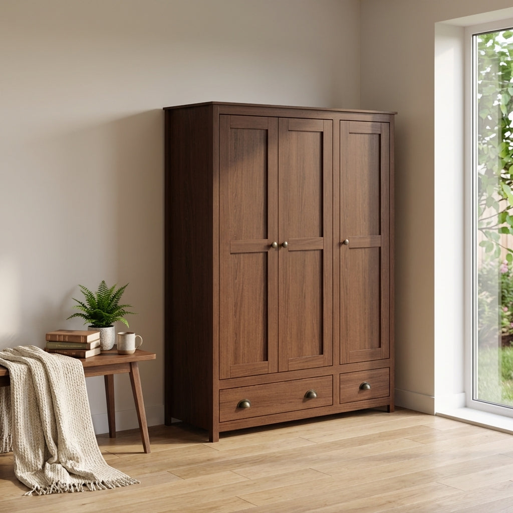 Topazio 3D2S Solid Wood Wardrobe