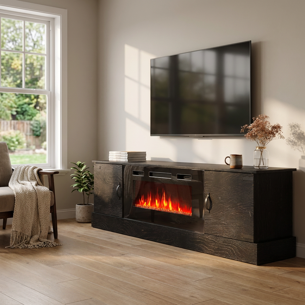 Carmen BL-EF Fireplace TV Stand
