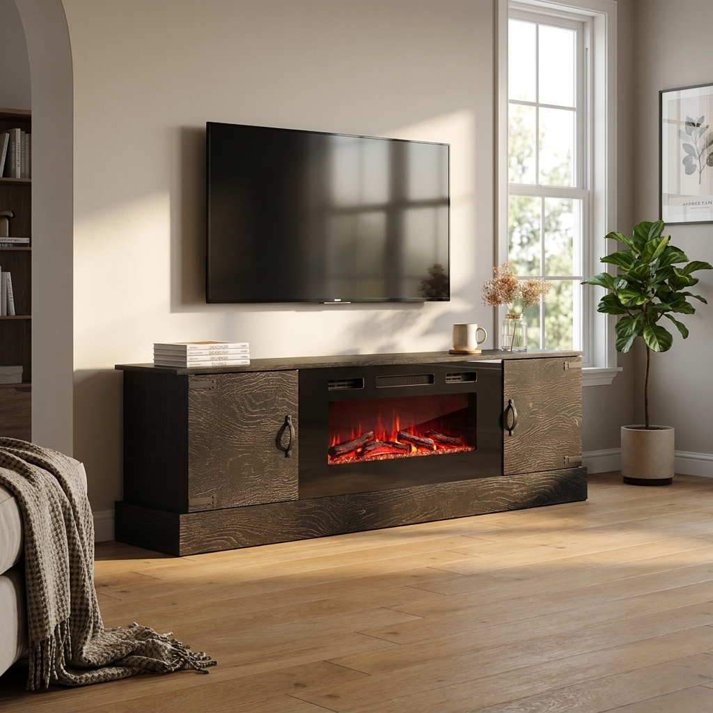 Carmen BL-EF Fireplace TV Stand