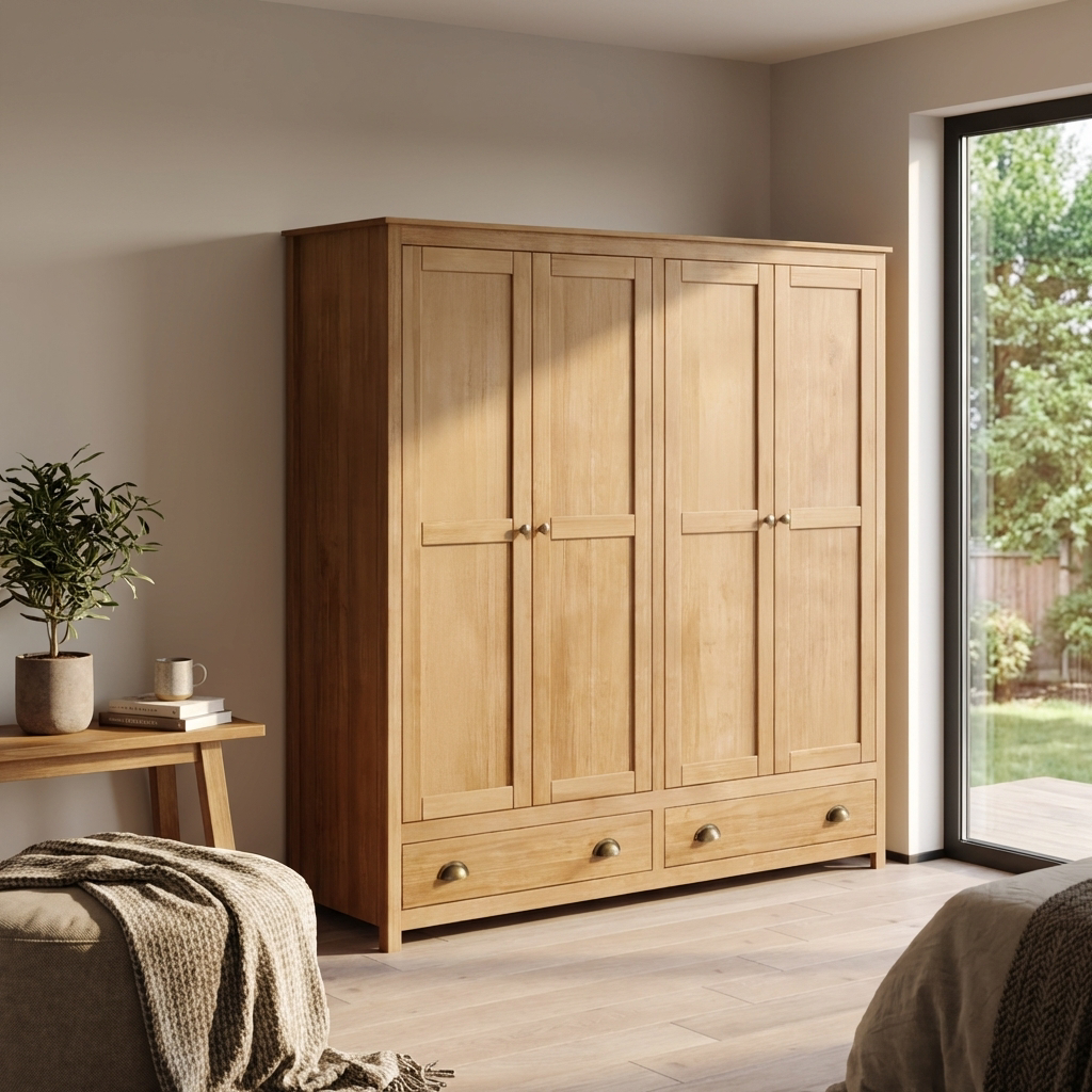 Topazio 4D2S Solid Wood Wardrobe