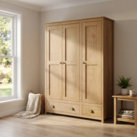 Topazio 3D2S Solid Wood Wardrobe