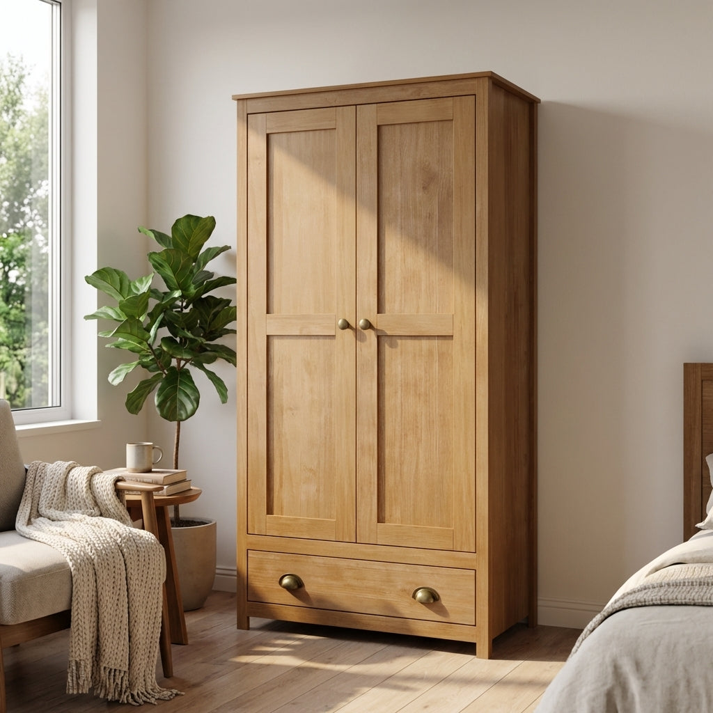 Topazio 2D1S Solid Wood Wardrobe