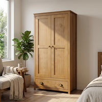 Topazio 2D1S Solid Wood Wardrobe