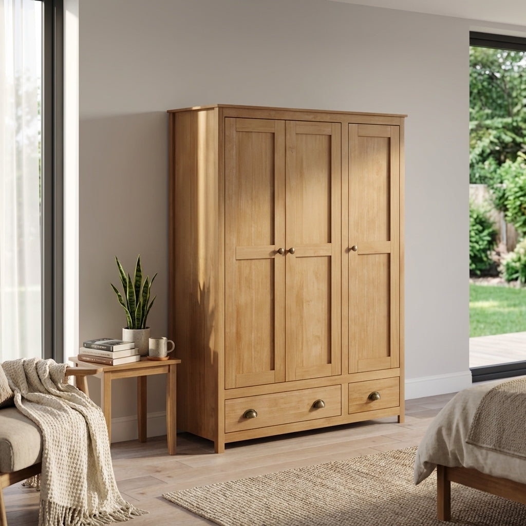 Topazio 3D2S Solid Wood Wardrobe