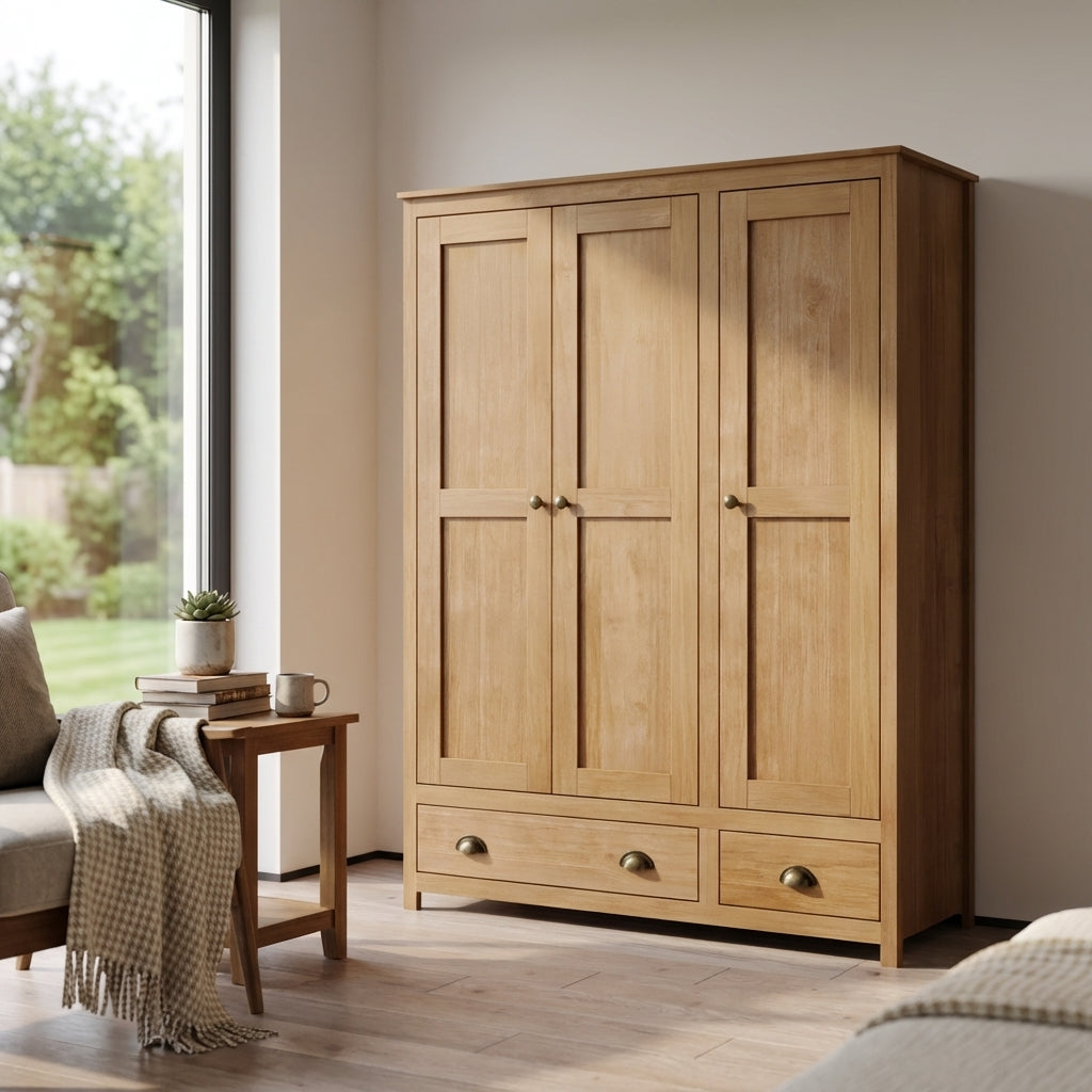 Topazio 3D2S Solid Wood Wardrobe