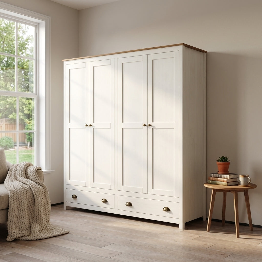 Topazio 4D2S Solid Wood Wardrobe