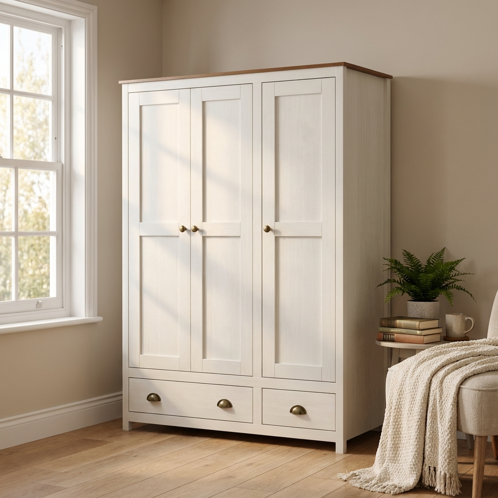 Topazio 3D2S Solid Wood Wardrobe