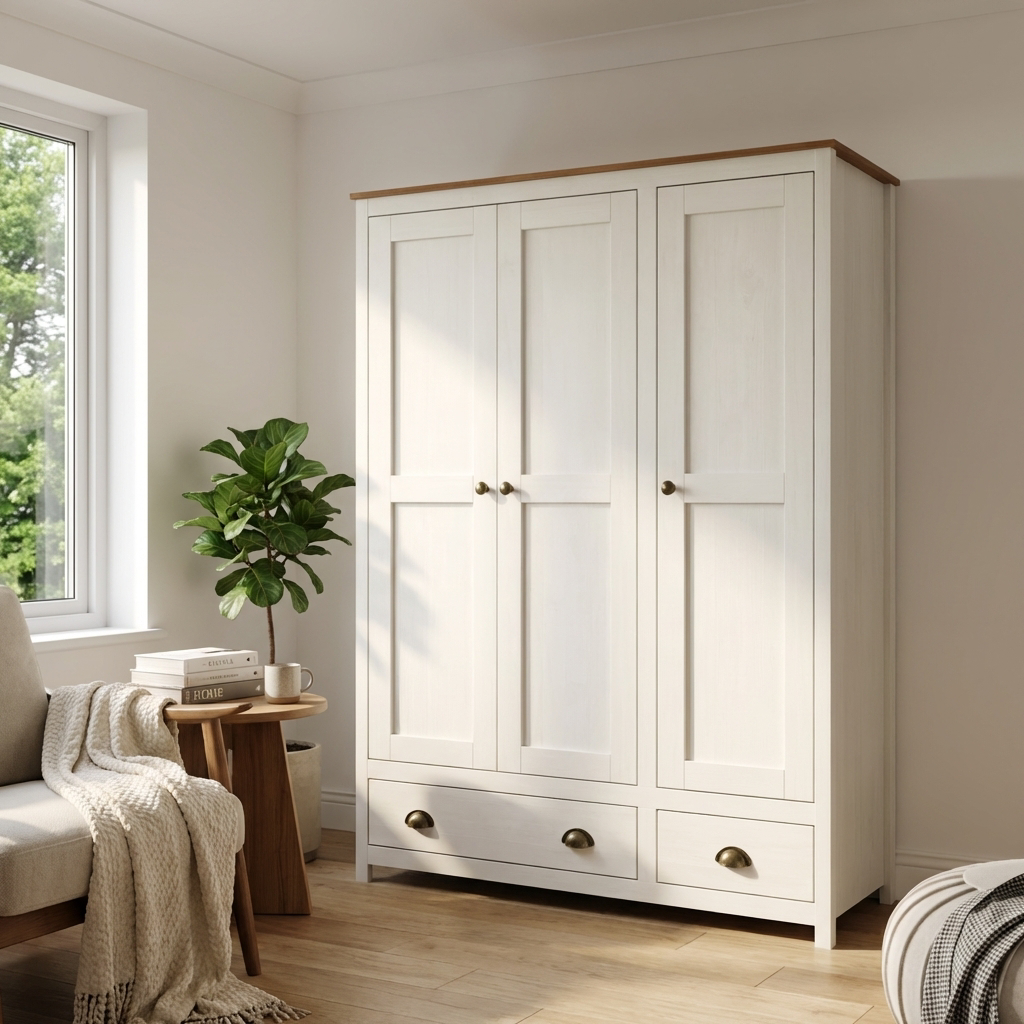 Topazio 3D2S Solid Wood Wardrobe