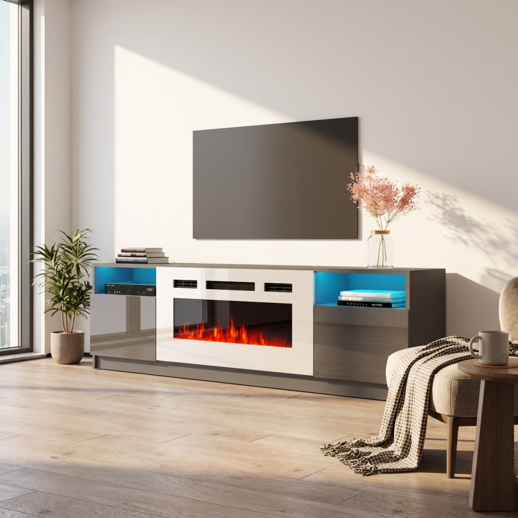 York WH02 Fireplace TV Stand