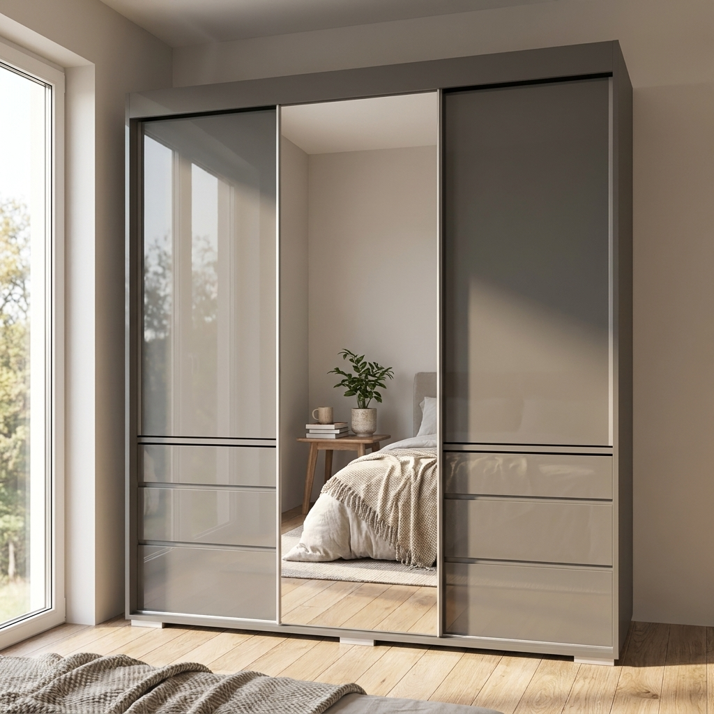 Monaco 3D Wardrobe with Mirror