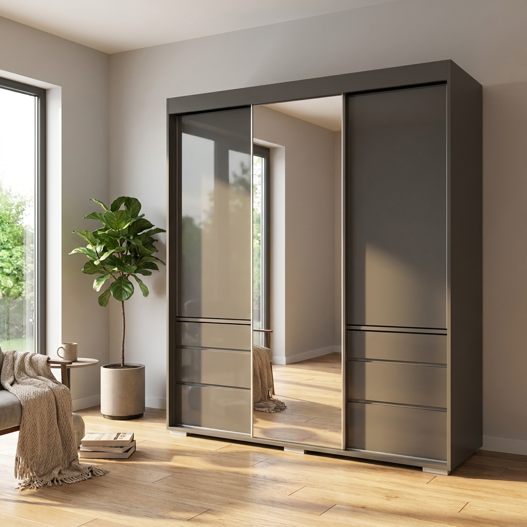 Monaco 3D Wardrobe with Mirror