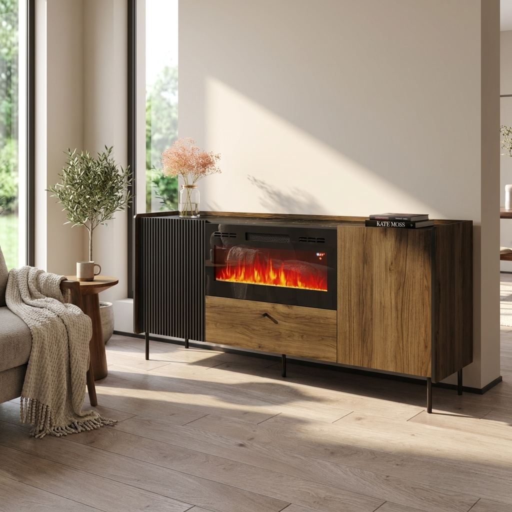 Brandy 180 BL-EF Fireplace Sideboard